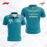 Kaos Polo Aston Martin Aramco F1 New 2023 Customhade Printing