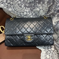 Chanel Vinatge Classic Flap 25 中古CF25黑金羊皮