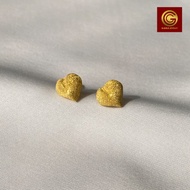 GGOLD ต่างหูทอง96.5%แท้ 1.0 กรัม ลายหัวใจ ( เพชรตัด  เงา  เพชร ) [G-00433G-00443G-00409] ผ่อน LazPay