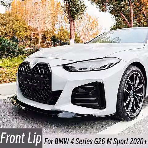 For 2020+ BMW 4 Series G26 M Sport 3pcs/Set ABS Plastic Car Front Bumper Lip Chin Spoiler Bodykit Ex