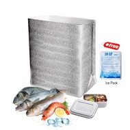 Beg Aluminium Tahan Sejuk Simpan Ikan Ayam Bahan Frozen  Thermal Cooler Bag Frozen Food and Free Ice Pack Peti Ais