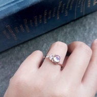 月光下的花。6mm藍月光石925銀戒指 戒圍可調