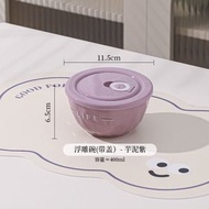 忌廉風帶蓋便捷式陶瓷分格飯盒微波爐加熱學生上班族專用便當盒（平行進口）