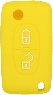 Key Case Compatible with Peugeot Citroen 2 Buttons Flip Remote Control - Silicone Protective Key Cas