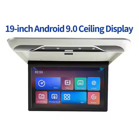 19 Inch 4K Multimedia Video Player Car Monitor Android 1080P Ceiling TV Roof Mount Display Support F