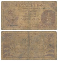 Uang Kuno De Javasche Bank Federal III 1948 Setengah Rupiah Gulden 