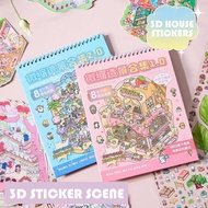3d Mini Scene Sticker Book - Stacked Visual Effect, 185mm + 10 Pet Decor Scenes (8 2 C9g2