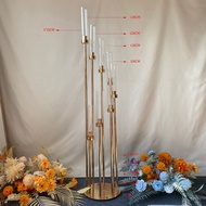 8 Heads Metal Gold Candelabra Candle Holders Road Lead Table Centerpiece Candelabrum Stand Pillar Ca