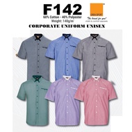 BAJU KORPORATE UNIFORM F142 COMBO  LENGAN PENDEK JENAMA OREN SPORT UNISEX MEN