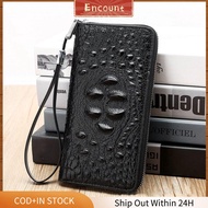ENCOUNT Large Capacity Wallet PU Leather Zipper Phone Bag Card Holder Men