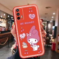 เคสโทรศัพท์สำหรับ OPPO A16 A15 A9 A5 2020 A53 A54 A94 4G A12 A7 A5S AX5S AX7 A31 A8 A52 A72แฟชั่นน่ารักการ์ตูน Kuroml และ Melooy สีชมพูเลนส์กล้องป้องกันกรอบขอบ