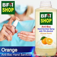 Anti Bacterial Hand Sanitizer Spray with 75% Alcohol - Orange Anti Bacterial Hand Sanitizer Spray - 1L