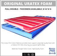 ORIGINAL Uratex Foam 3 inches Thick with cover CLICK VARIANT uratex foam  3x30x75   /  3x36x75  /  3x48x75  /  3x54x75  /   3x60x75  click variant, sizing guide in picture