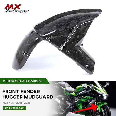 Motorcycle Carbon Fiber Front Mudguard Fender Hugger Flap Splash For KAWASAKI NINJA H2 SX H2R Z1000 