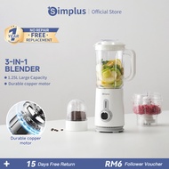 Simplus 1.25L Blender 3 in 1 Food Processor Juicer Meat Grinder Chopper 2 Speed Options Pulse Settin