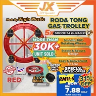 Red Gas Tank Trolley Cylinder Roller Gas Stand Roller Wheel Roda Troli Gas Tong Dapur Tapak Troli To