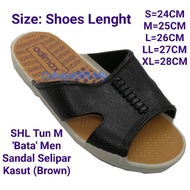 Selipar Getah Lelaki (PVC) SHL Tun M 'Bata' Men Sandal Selipar Kasut (Brown)