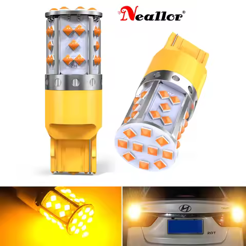 2pcs T20 W21W WY21W 7440 7440NA LED Turn Signal Light Bulb Canbus Error Free No Hyper Flash Amber Ye