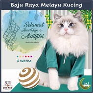 Baju Raya Melayu Kucing Baju Kurung Baju Melayu Unisex Raya Aidilfitri Cloth Cat Clothes Costume Hari Raya 马来新年猫衣服