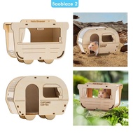 [baoblaze2] Wooden Hamster Hideout Small Animal Cave Creativity Hamster Hideout Playing Tunnel Handcrafted House for Chinchilla Gerbils
