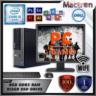 DELL OPT SFF 3020PC DESKTOP - INTEL CORE I5-4570S QUAD CORE / 19 INCH MONITOR / 8GB DDR3 RAM / 512GB