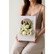 Fresh White Lily Flower Box Gift Elegant Sympathy Bloom Box with Eustoma & Baby's Breath Same Day De