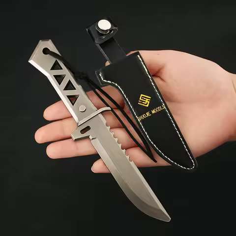 17cm Uncut Safe Military Tactical Knive with PU Sheath Valorant Game Peripheral Melee Xenohunter Kni