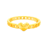 Top Cash Jewellery 916 Gold Link Design Heart Ring