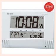 Seiko Clock White Pearl Body Size 18.6×26.4×3.9cm Wall Clock Desktop Clock Hybrid Radio Digital Program Function BC412W