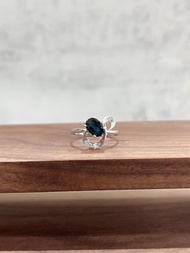 天然藍寶石鑽石戒指 藍寶石1克拉 南非鑽石