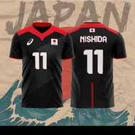 2023 newJapan Olympic Volleyball Jersey Nishida Yuji Black Casual Women Men Tshirt