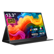 Unew 13.3 Inch 2.5K QHD Portable Monitor 2560×1600 IPS Screen 60Hz Low Blue Light Eye Care Mini HDMI