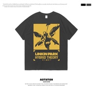 เสื้อยืดคอกลมแขนสั้นผ้าฝ้าย Linkin Park สำหรับผู้ชาย ทรงหลวม สไตล์ลำลอง ฤดูร้อน 2017 เสื้อยืดคอกลมคอ