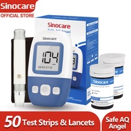 Sinocare Safe AQ Angel Blood Sugar Monitor with 50pcs Test Strips 50pcs Needles Glucometer Blood Glucose Meter Tester Kits for Diabetes