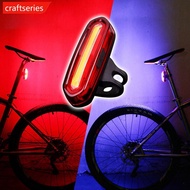 CRAFTSERIES 1Pc Bicycle Tail Light LED Bike Front Rear Light Waterproof USB Rechargeable Mountain Bi
