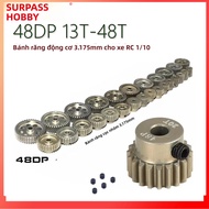 Bộ Bánh Răng Kim Loại Nhôm 48DP Cho Xe RC 1/10 Xe Tải Trục Động Cơ 3.175mm 13T-48T Bộ Bánh Răng Mô H