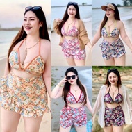 Z44 Hot Set For Chubby Women 2 Pieces Bikini Bra + Skirt Pants Bust 38-46 Waist 30-38 Hips-48