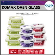 Komax Oven Safe Glass Food Containers – Microwave &amp; Freezer safe - Airtight Storage with Snap Locking Lids