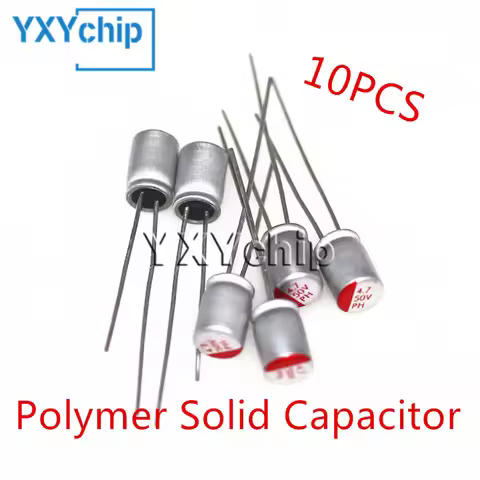 10PCS 10V 16V 25V 35V 50V 100V Polymer Solid Capacitor 4.7uF 10uF 22uF 33uF 47uF 68uF 100uF 220uF 27