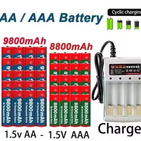 NEW 8800mAh/9800mAh Rechargeable Battery AA/AAA Alkalinity Battery 1.5V AA/AAA Battery for Clocks Mi