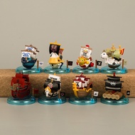 8Pcs/Set Anime One Piece Figure Luffy Thousand Sunny Going Merry Marshall D Teach Boat Boa Hancock P