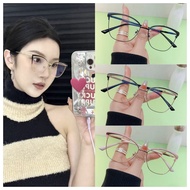 Anti radiation photochromic eyeglasses metal square frame computer replaceable eyeglasses for women
