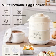 Multifunctional Egg Cooker Egg Boiler 7 Eggs Capacity Electric Egg Steamer Slow Cooker 9 Modes Food
