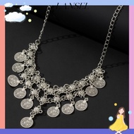 LA Tassel Necklace, Versatile Bohemian Style Coin Necklace, Multipurpose Vintage Bohemian Necklace F