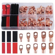 1 Set Battery Cable Ends 150Pcs Copper Cable Wire Lugs AWG 2 4 6 8 10 12 Gauge Wire Connectors Batte
