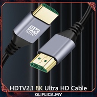 [Oliflica.my] 8K UHD Ver 2.1 HD TV Cable 48Gbps HD TV Cord HDMI-Compatible 2.1 for Computer TV