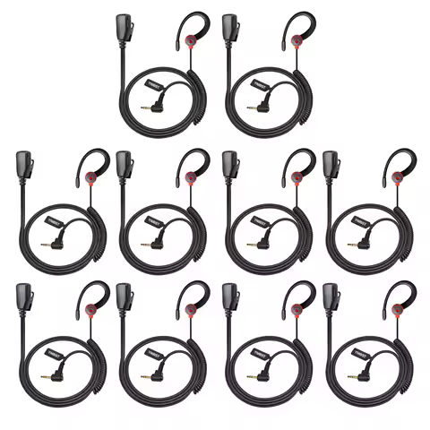 2.5mm G-Shape Earpiece with Mic 1 Pin Walkie Talkie Headset for Motorola Talkabout MH230R T200 T260 