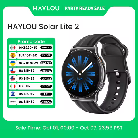 HAYLOU Solar Lite 2 Smartwatch 1.43'' AMOLED Display 24h Health Monitoring 150+ Sports Modes Voice C