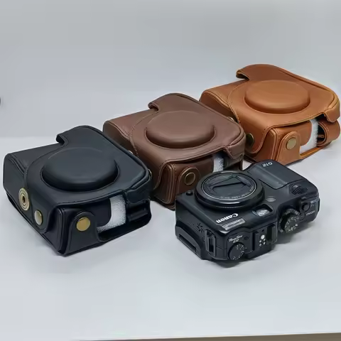 PU Leather Camera Bag Case For Canon Powershot G10 G11 G12 Full Body Cover WIth Strap