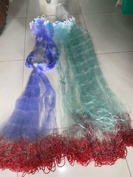 Lưới bắt cá Lưới 3 màng Cao 12m chì nặng chìm viền đỏ Dài 90/100m - 45/50 mesh Fhishing Lưới Đánh Cá